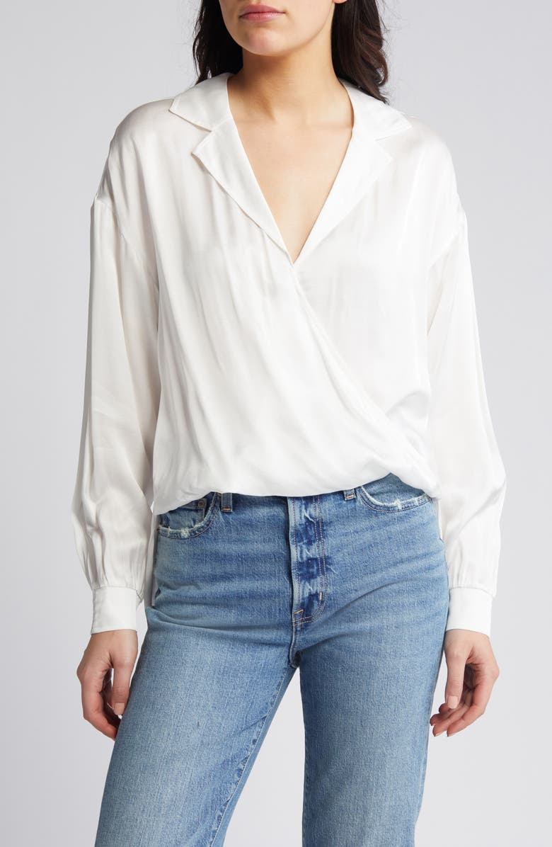 AllSaints Penny Balloon Sleeve High-Low Top, Main, color, Oyster White