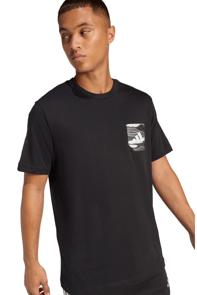 Camo Badge of Sport Pocket Graphic T-Shirt, Alternate, color, BLACK