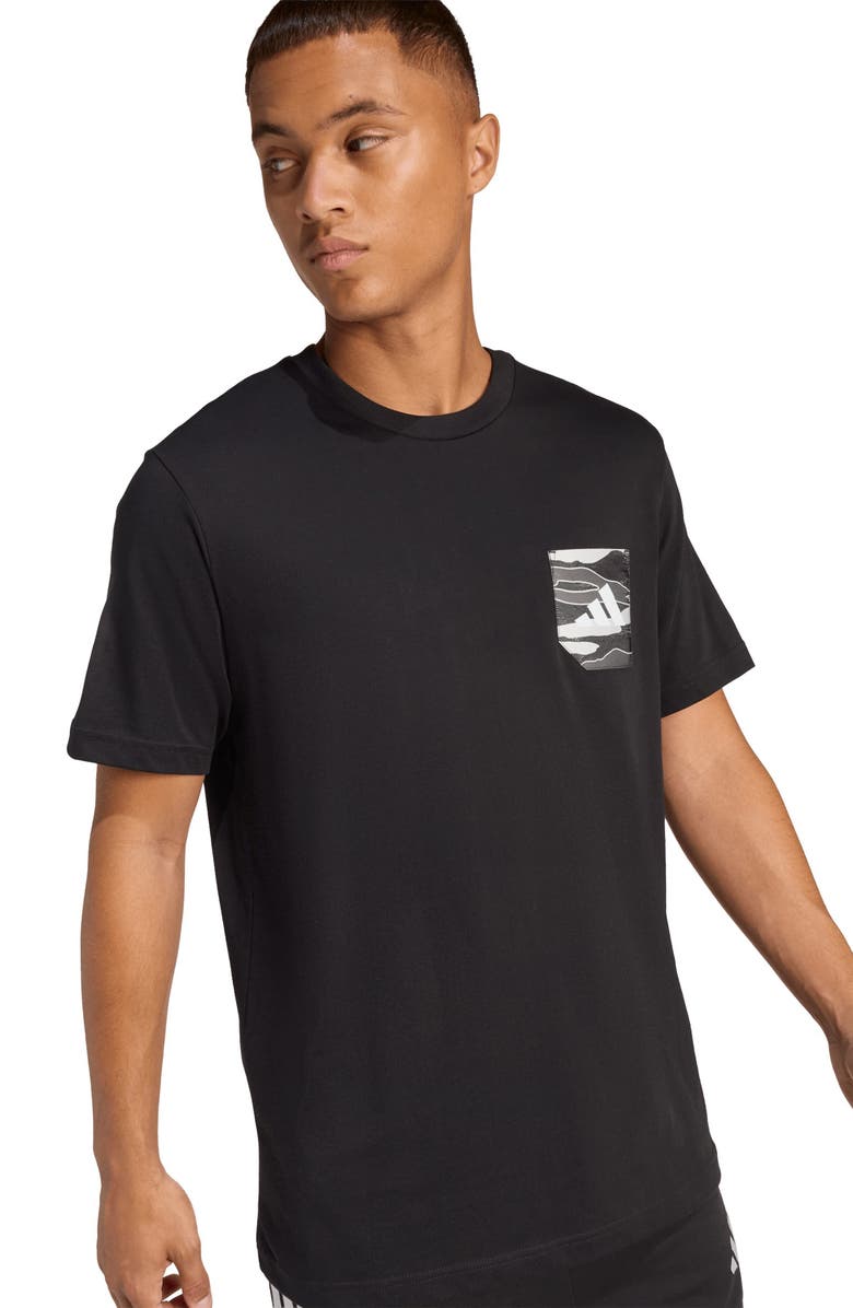 adidas Camo Badge of Sport Pocket Graphic T-Shirt, Alternate, color, Black