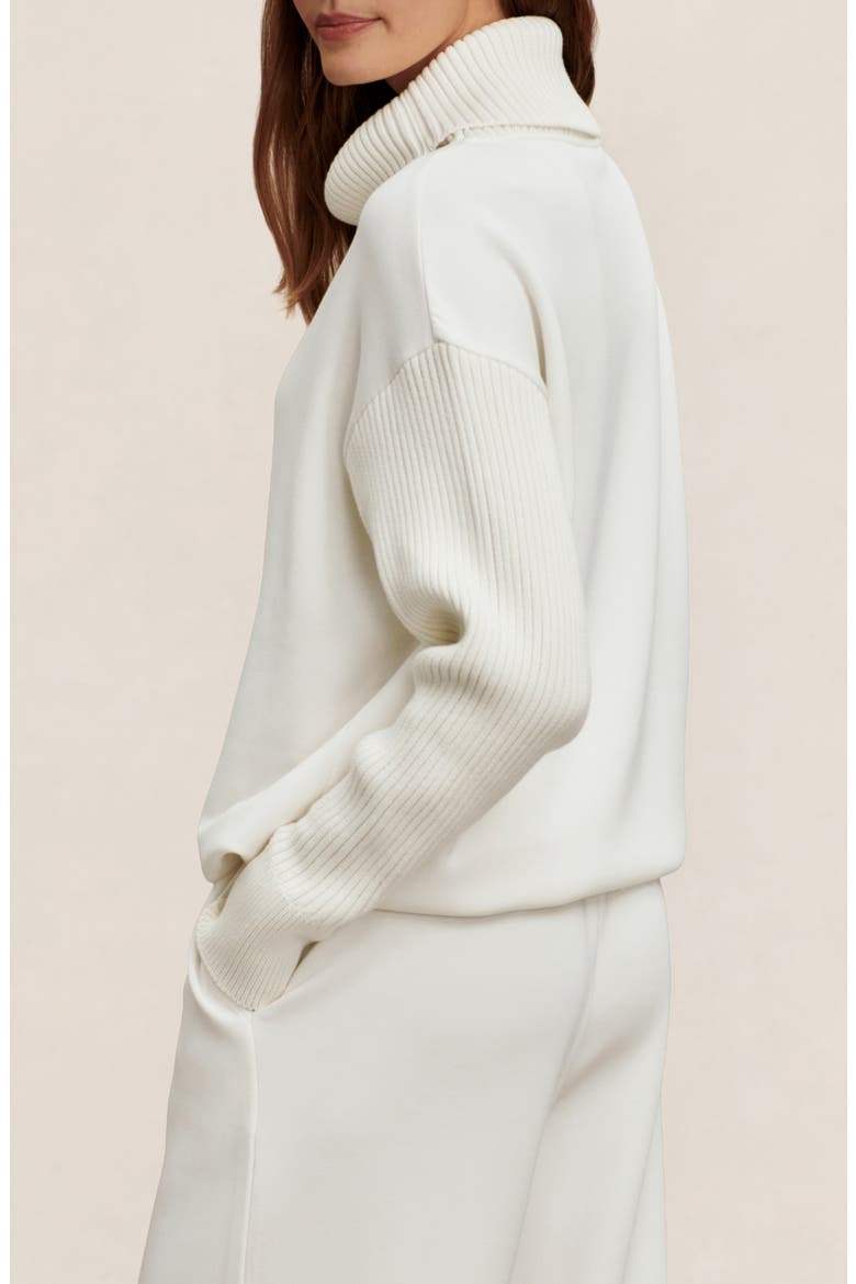 Hannah Cowl Neck Sweatshirt, Alternate, color, EGRET