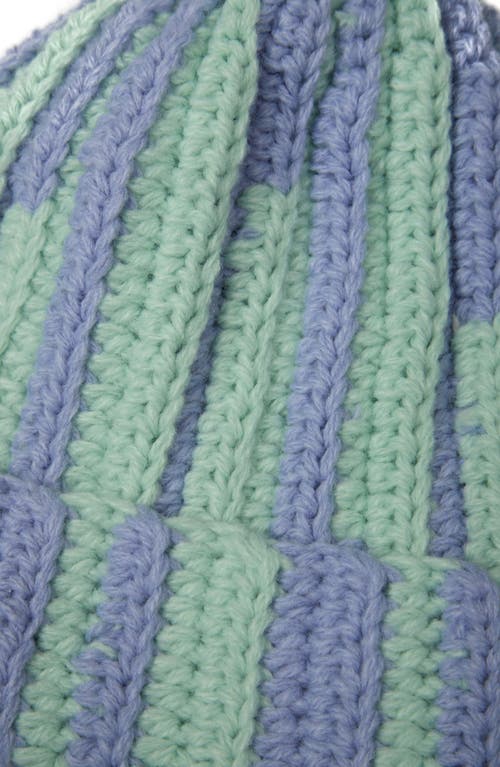 Saachi Two-tone Slouchy Beanie In Green