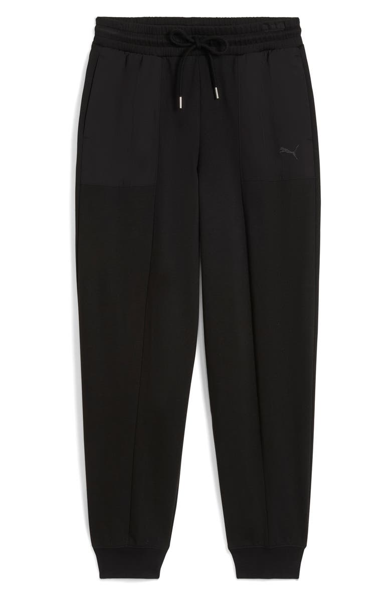 PUMA Comfort High Waist Fleece Sweatpants, Main, color, Puma Black