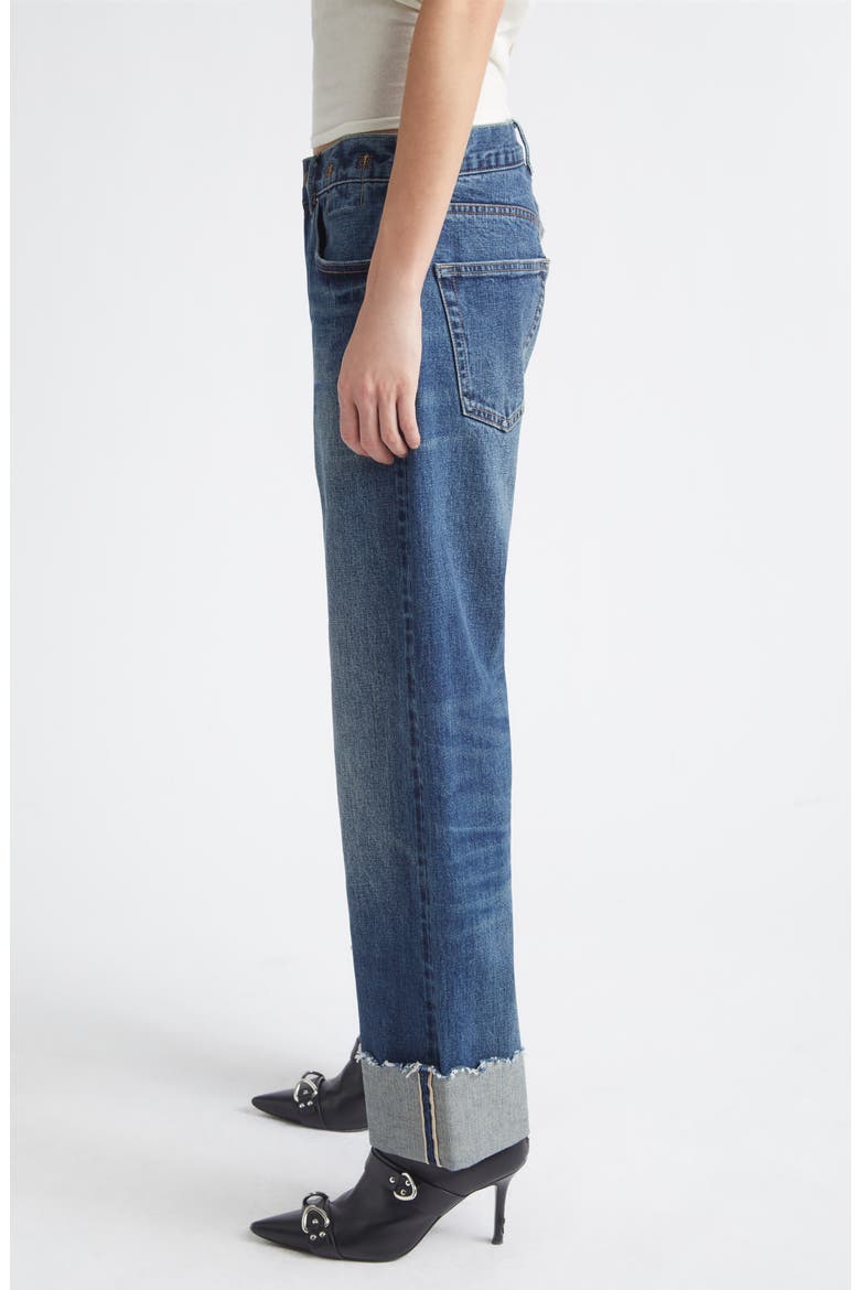 Cuffed X-Boyfriend Jeans, Alternate, color, CASLON SELVEDGE BLUE
