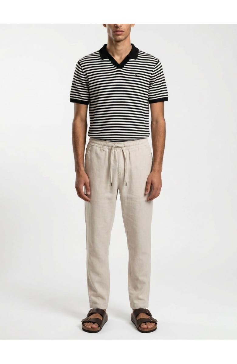 Walker & Hunt Milton Striped Polo Shirt, Alternate, color, Black & Cream