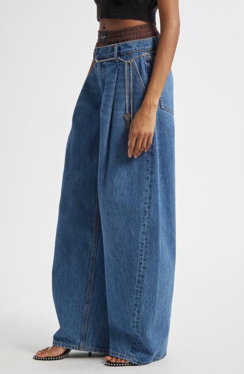 Alexander Wang Pre-style Brief Waistband Denim Balloon Leg Jeans In Blue