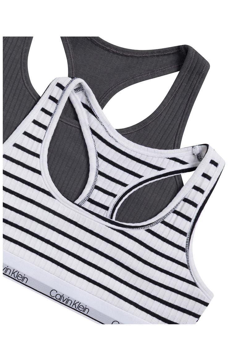 Kids' 2-Pack Wide Rib Bralettes, Alternate, color, BLACK COURT STRIPE