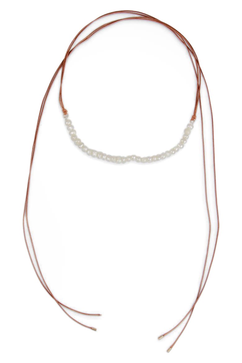 Faux Pearl Choker Necklace, Main, color, KHAKI