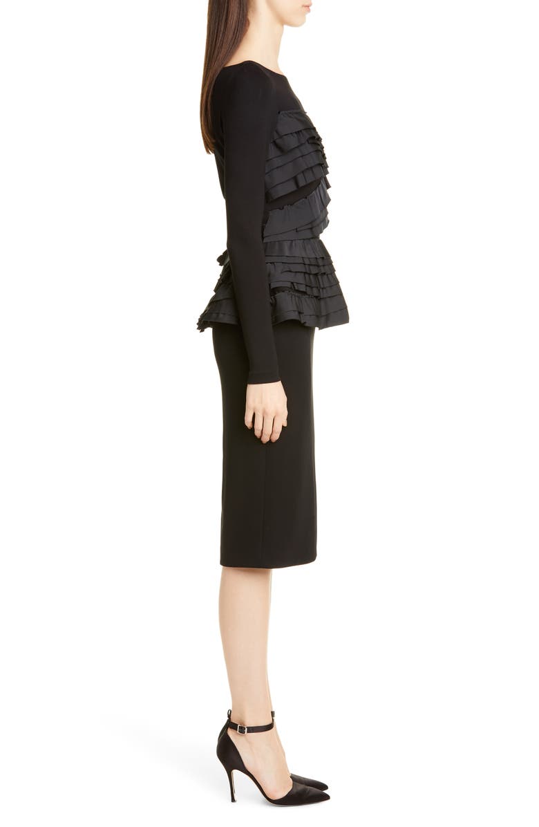 JASON WU Collection Taffeta Trim Jersey Long Sleeve Dress, Alternate, color,