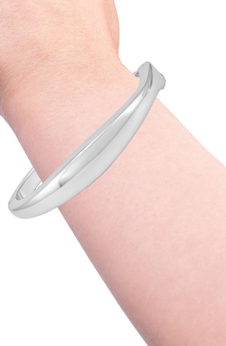 Vince Camuto Hinged Bangle Bracelet, Alternate, color, Silver Tone