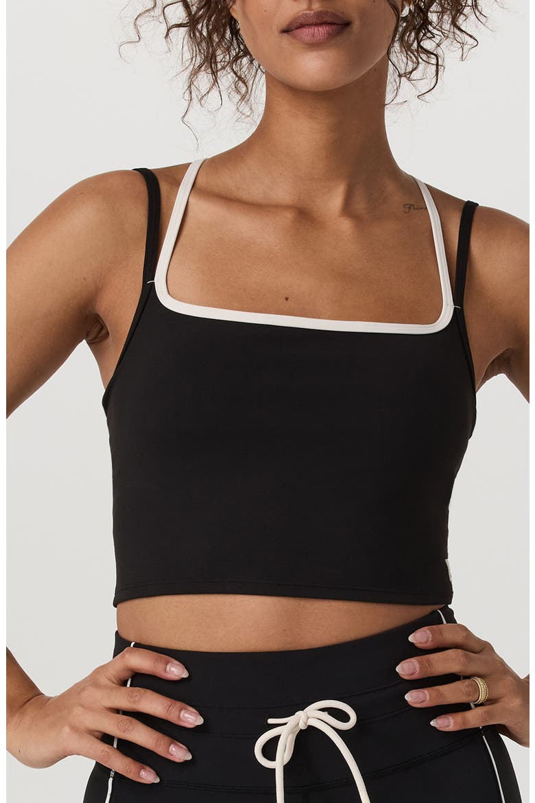 Daily Layered Crop Tank Top, Main, color, BLACK