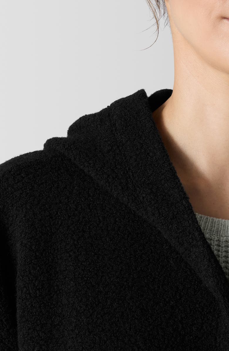 Eileen Fisher Boxy Hooded Wool Blend Jacket, Alternate, color, 