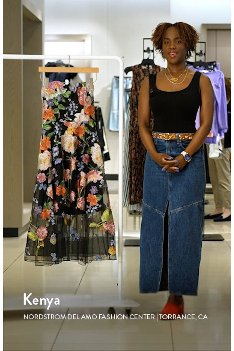 Floral Embroidered Strapless Cocktail Dress video