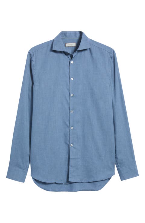 Regular Fit Herringbone Cotton Shirt