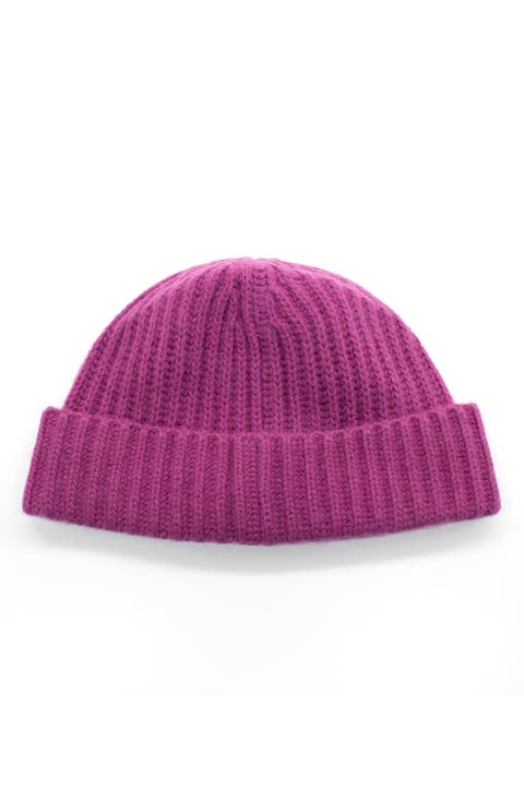 Cashmere Ribbed Cuffed Beanie