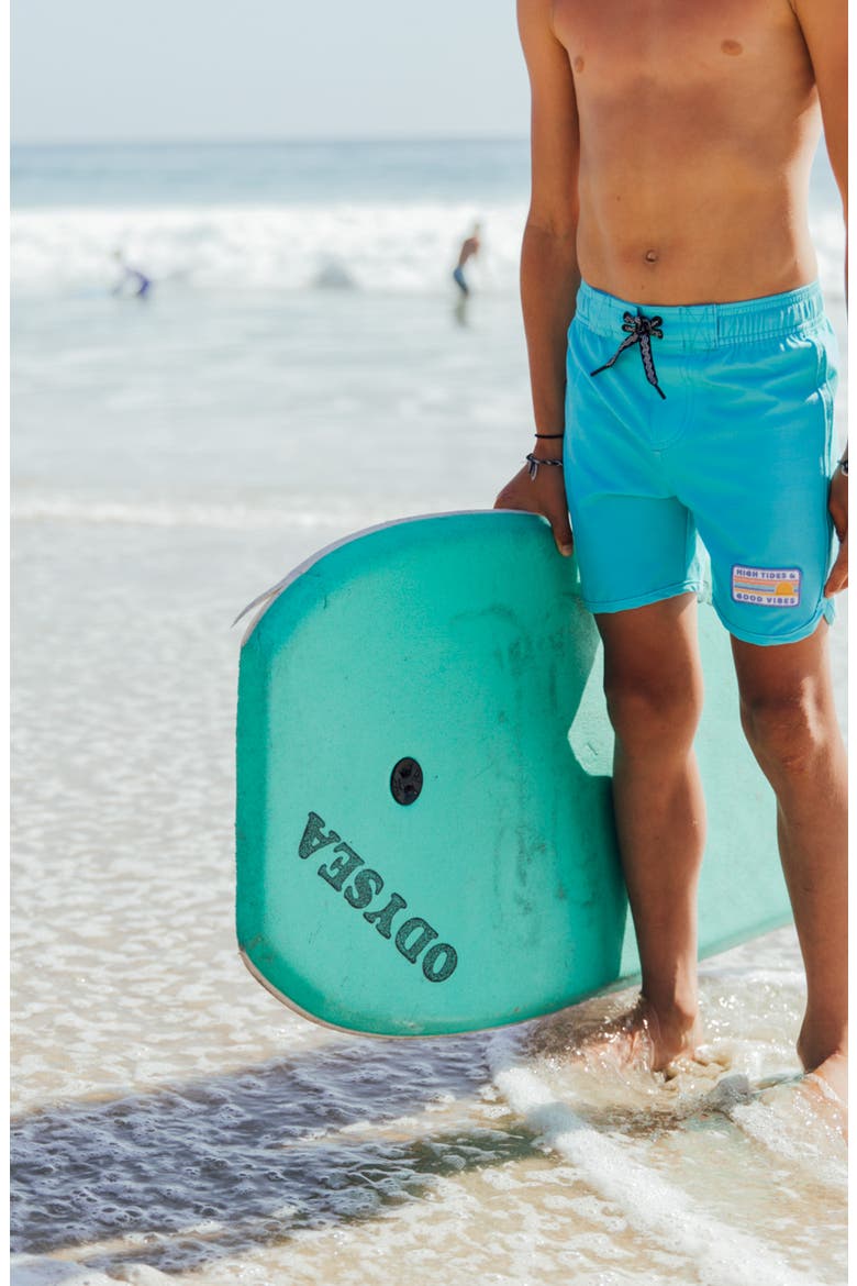 Kids' Scallop Board Shorts, Alternate, color, OCEAN BLUE