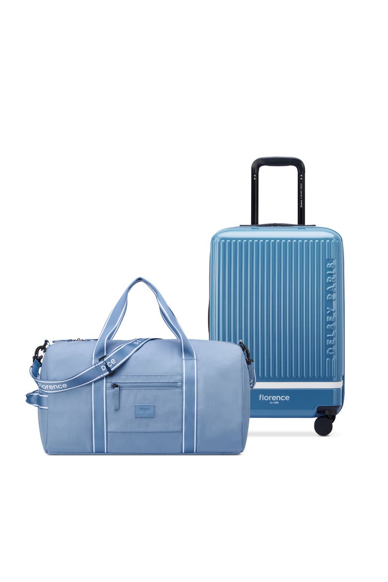 2 Piece Set - Spin Me Away Expandable 20" Carry-On Spinner & Sweet Escape Duffel, Main, color, Zinc Blue
