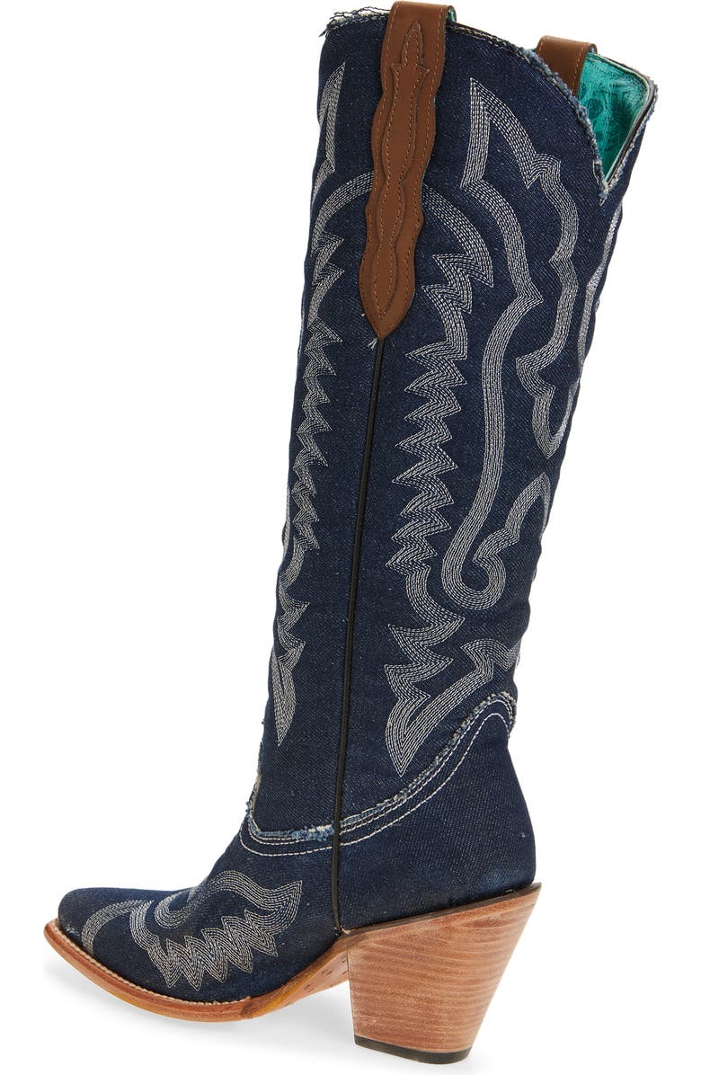 CORRAL Embroidered Denim Western Boot, Alternate, color,