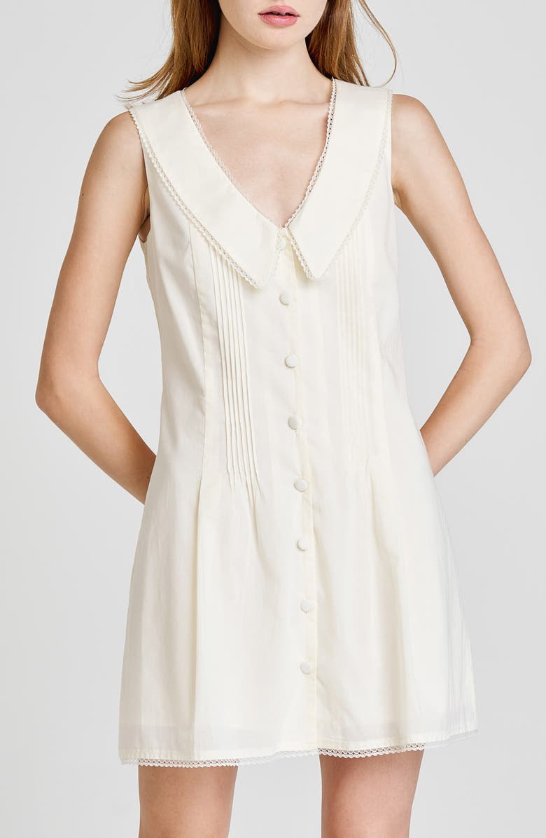 WAYF Poppy Cotton Minidress, Alternate, color, Cream