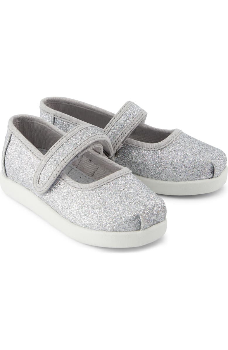 TOMS Kids' Nora Mary Jane Flat, Alternate, color, Silver