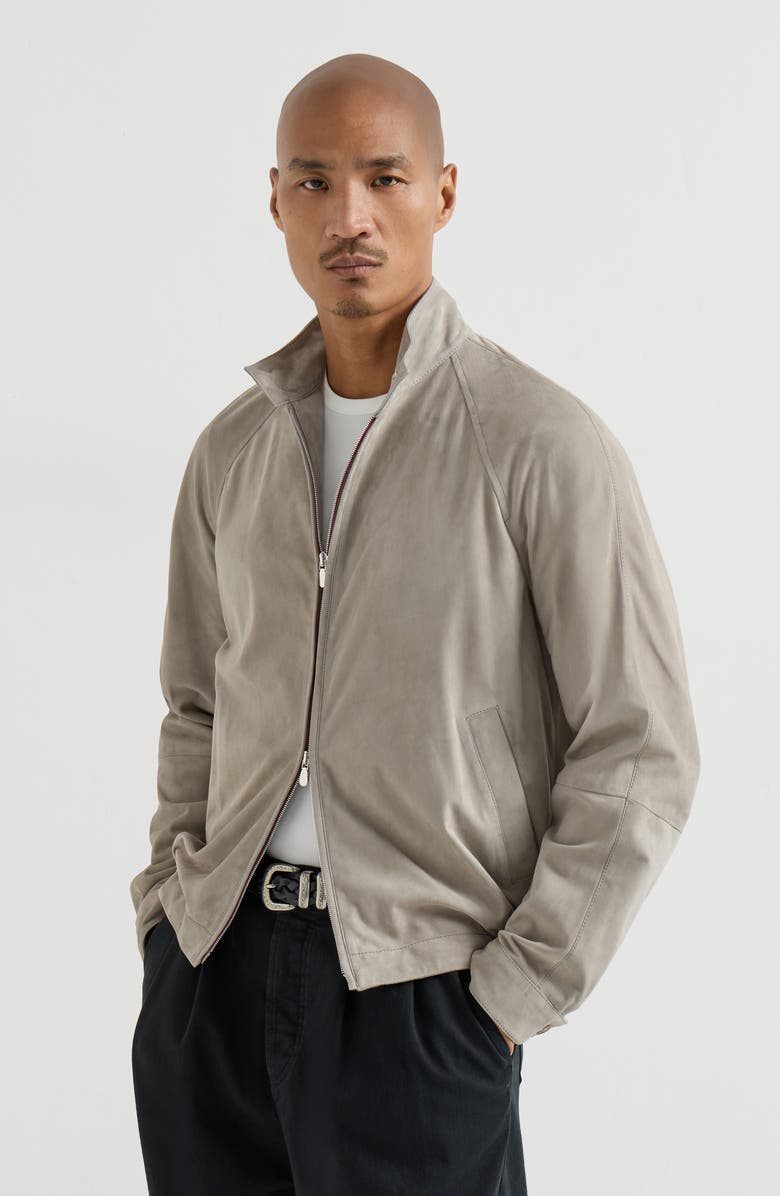 Brunello Cucinelli Suede jacket, Alternate, color, Khaki