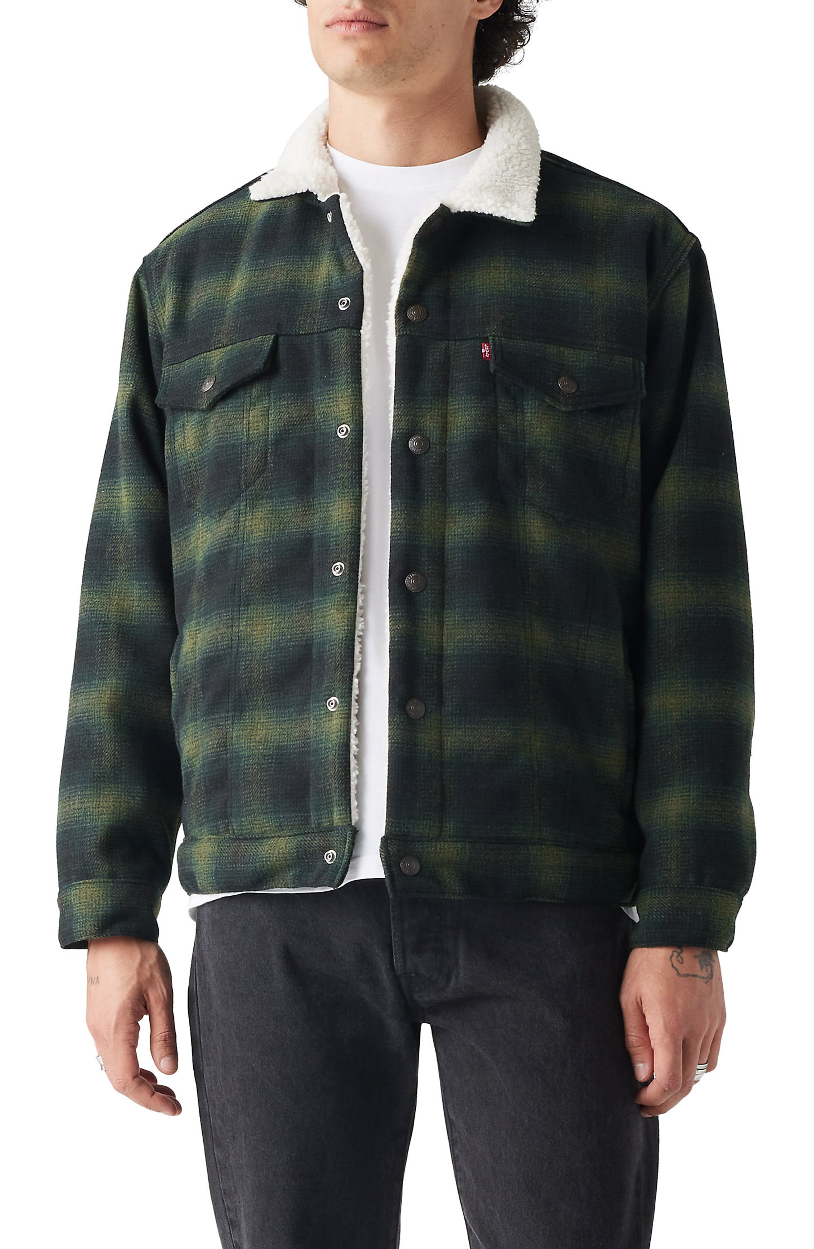 Levi's® Relaxed Fit Plaid Trucker Jacket