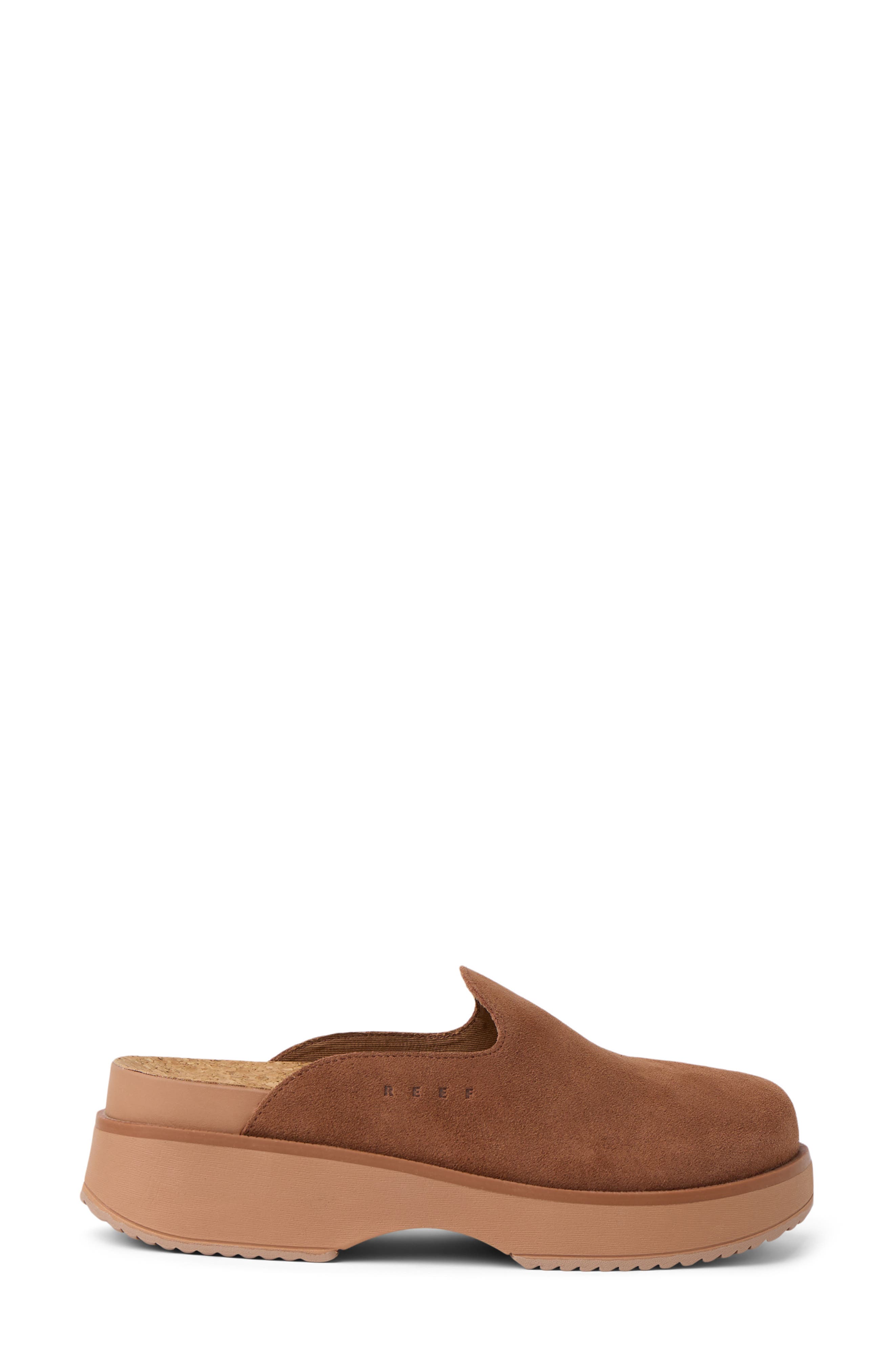Reef Vista Skye Platform Clog, Alternate, color, Walnut Suede