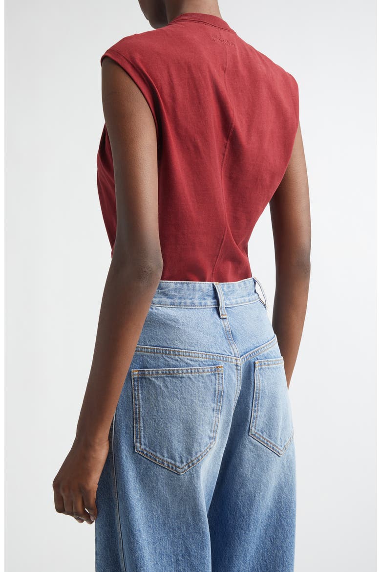 Nayda Asymmetric Cotton Slub Top, Alternate, color, DARK BURGUNDY