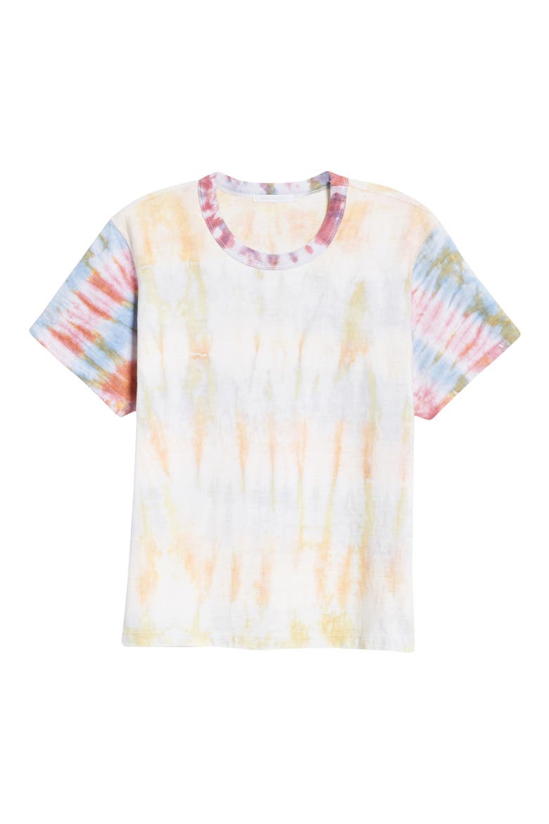 Reconstructed Tie Dye Crop T-Shirt, Alternate, color, PINK MULTI
