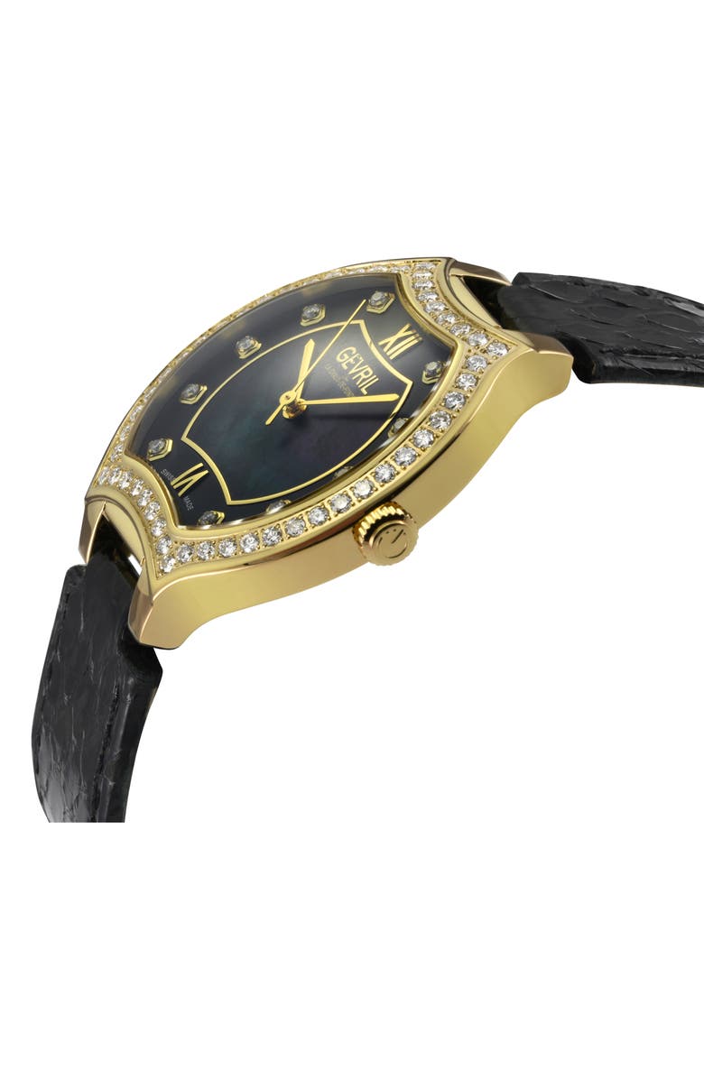 GEVRIL Lugano Swiss Diamond Quartz Watch, 35mm, Alternate, color, 