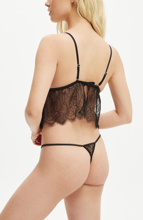 COTTON ON BODY EYELASH LACE LONGLINE BRALETTE 