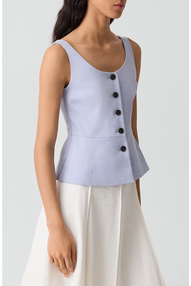 Linen Blend Vest, Alternate, color, CORNFLOWER - G2M