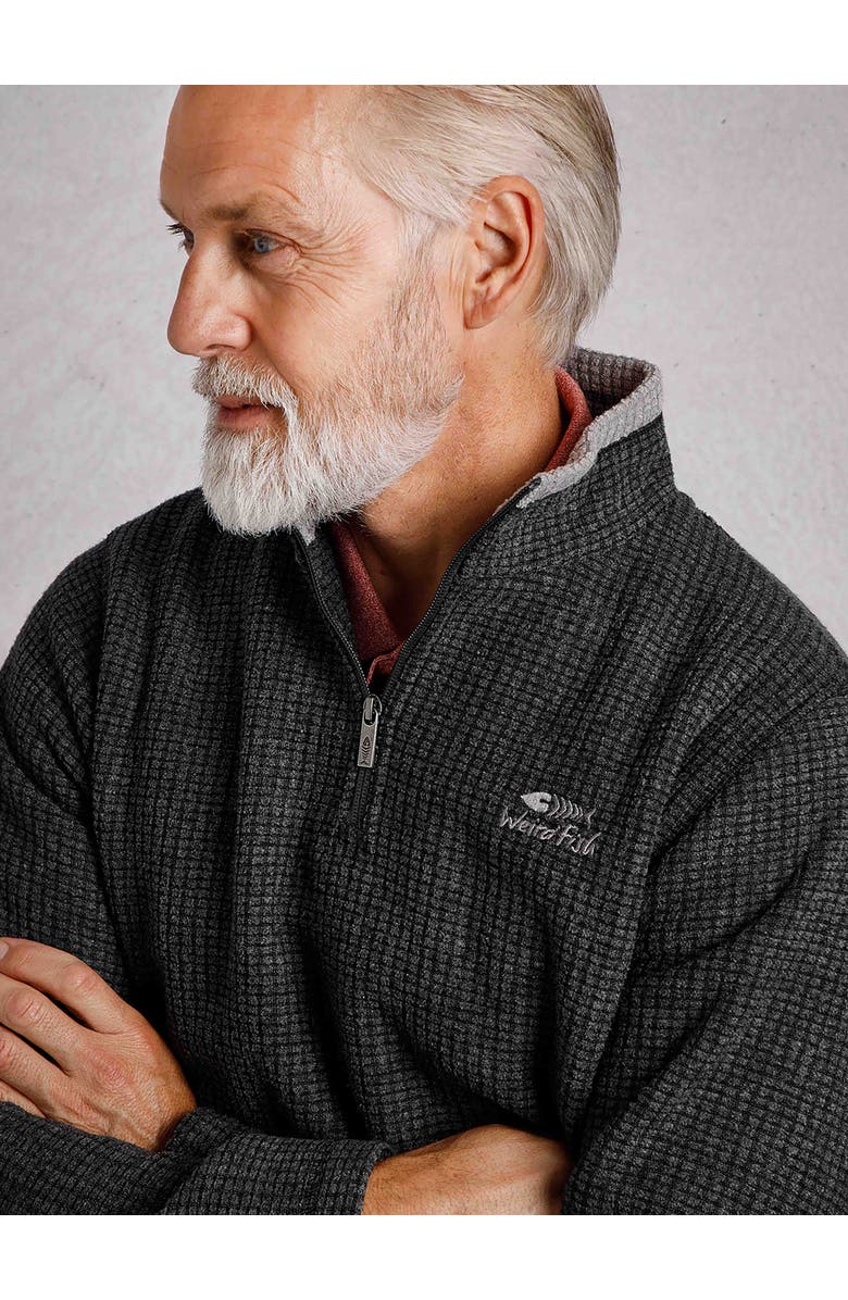 Weird Fish Newark 1/4 Zip Grid Fleece, Alternate, color, Washed Black