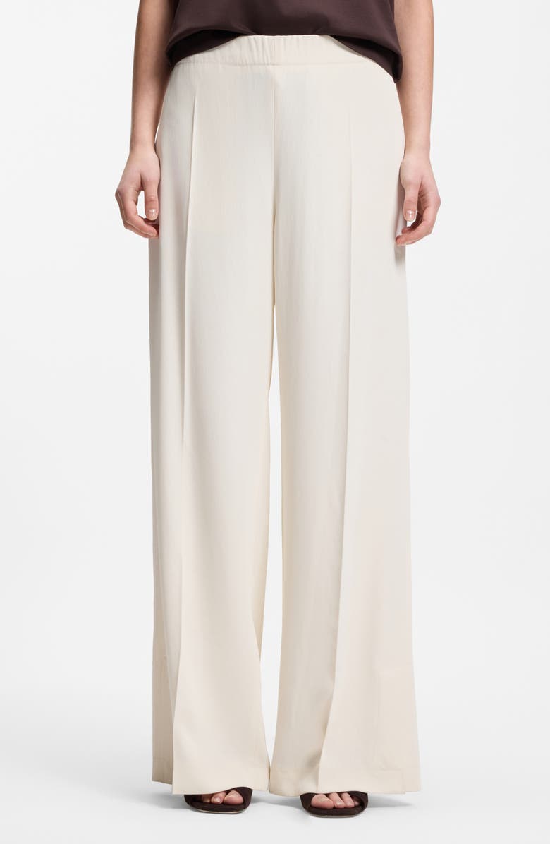 BOSS Tajila Pull-On Wide Leg Pants, Main, color, Soft Cream