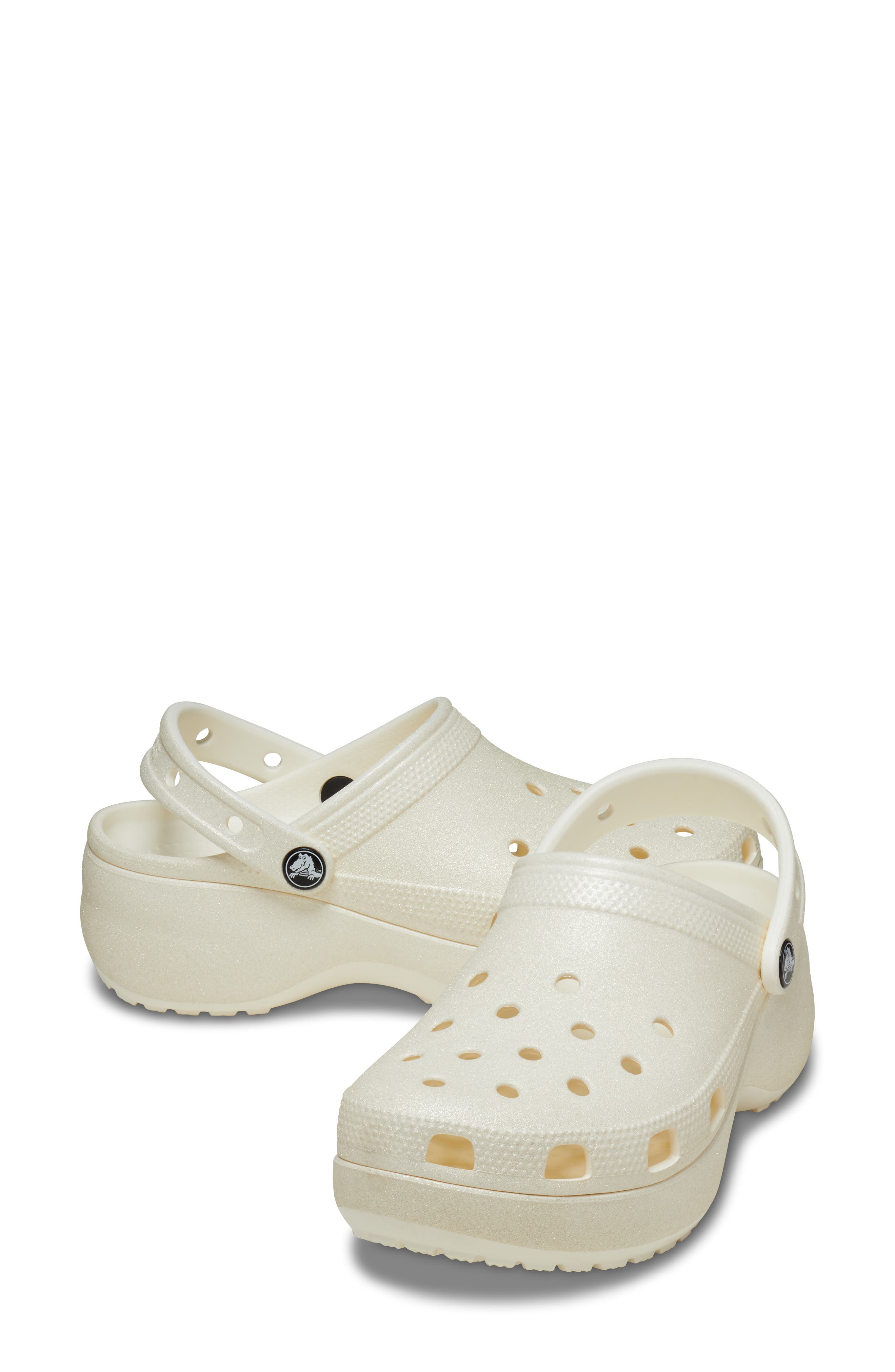 Classic Glitter Waterproof Platform Clog, Main, color, CHALK