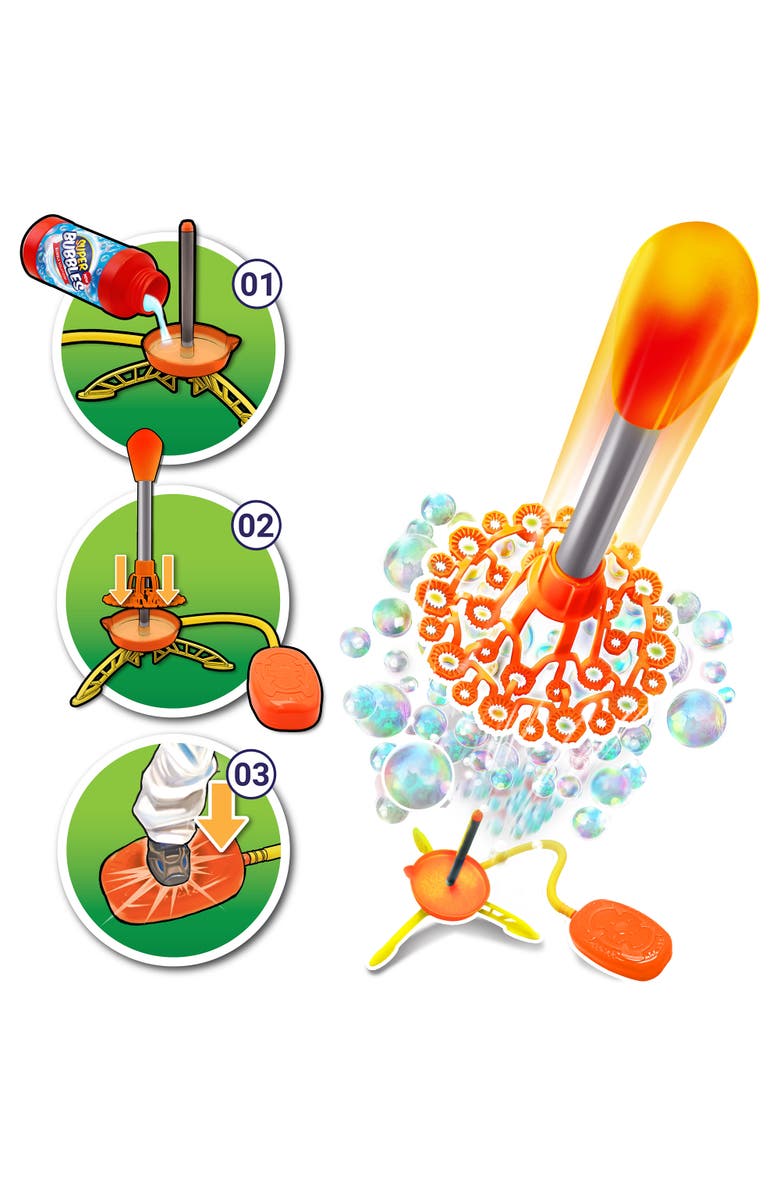Lanard Air Powered Bubble Rocket, Streams Bubbles In The Sky, Alternate, color, Multicolored