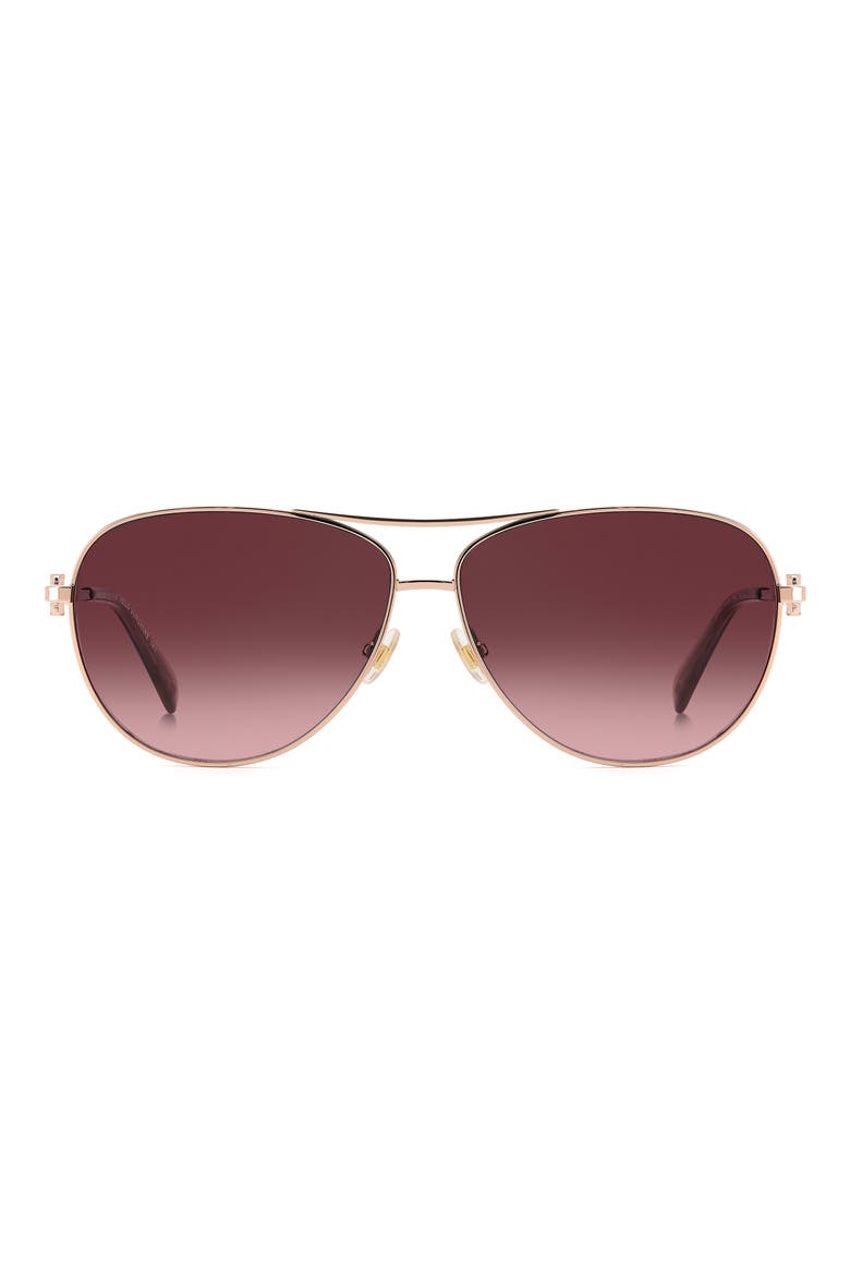 melly 60mm gradient pilot sunglasses, Main, color, ROSE GOLD/ PINK DS
