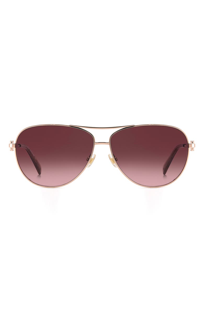 Kate Spade New York melly 60mm gradient pilot sunglasses, Main, color, Rose Gold/ Pink Ds