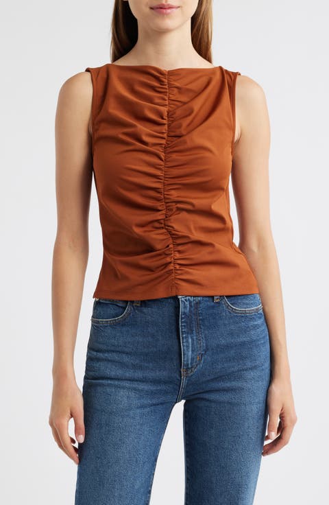 Ruched Sleeveless Top