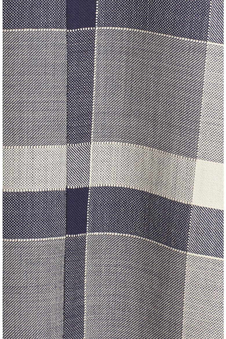 Plaid Wool Trapeze Shirt, Alternate, color, NAVY/ IVORY