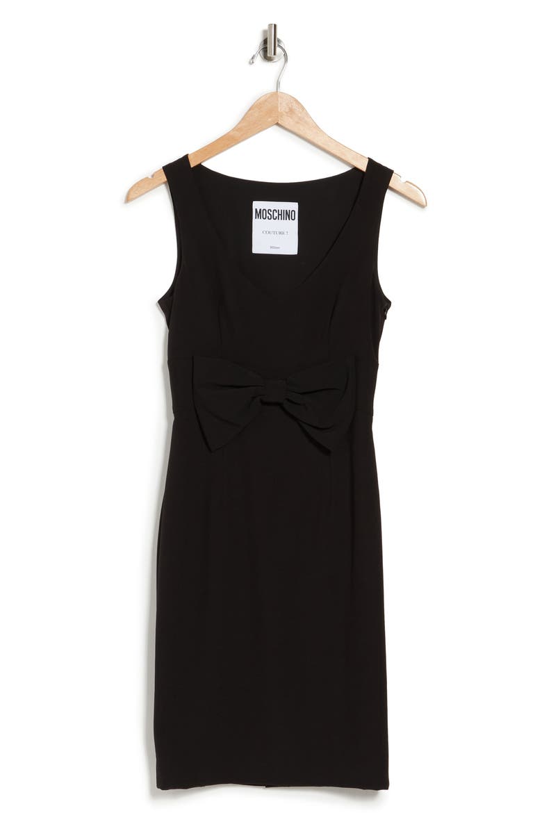 Bow Front Woven Dress, Alternate, color, BLACK