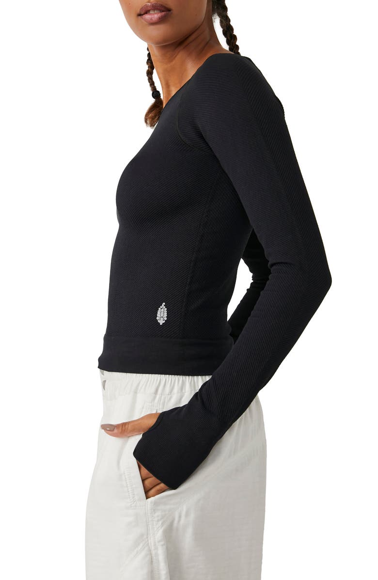 Free People Easy Free Long Sleeve Keyhole Top, Alternate, color, 