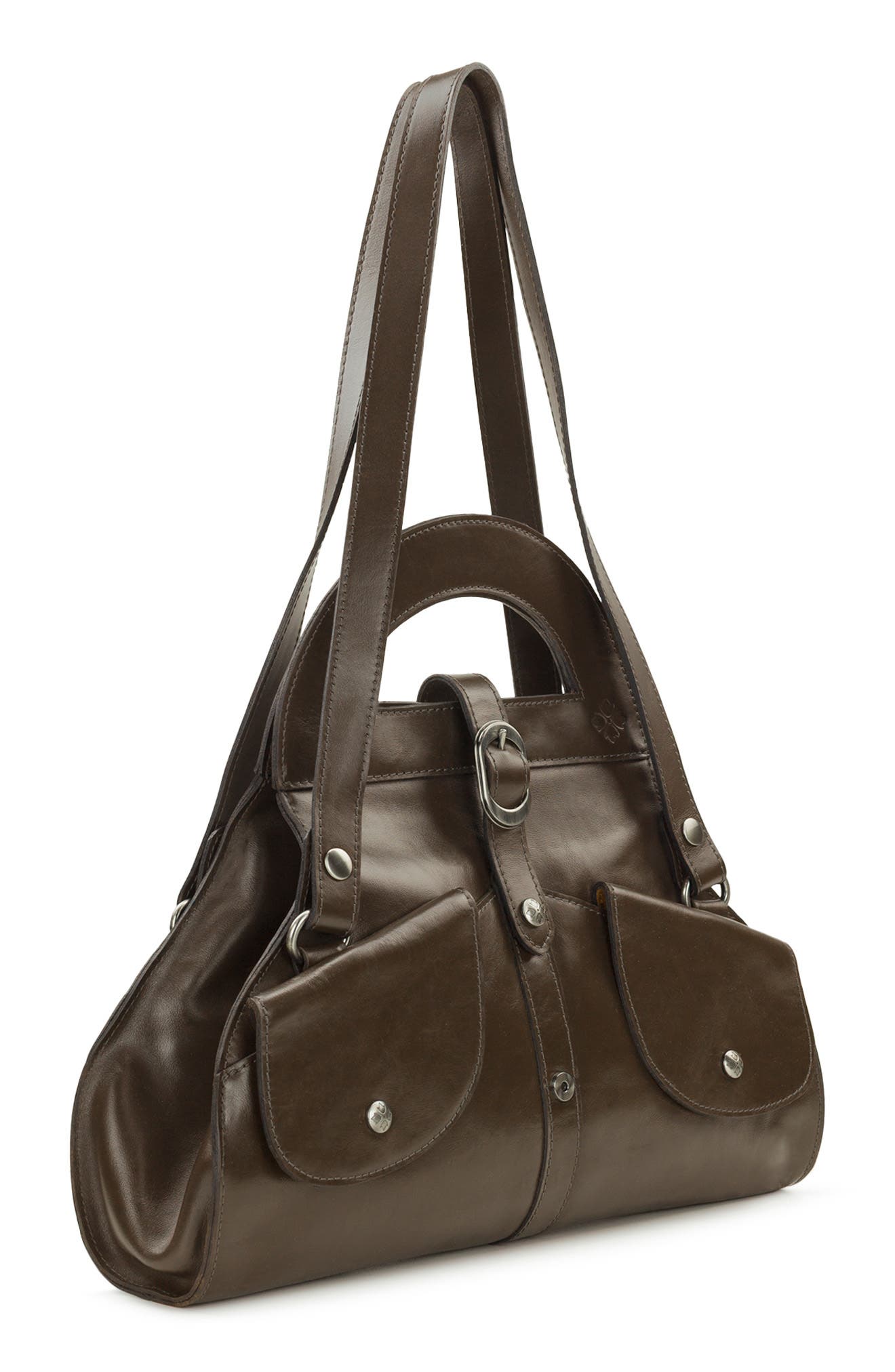 Patricia Nash Milania Leather Top Handle Bag, Alternate, color, Mushroom
