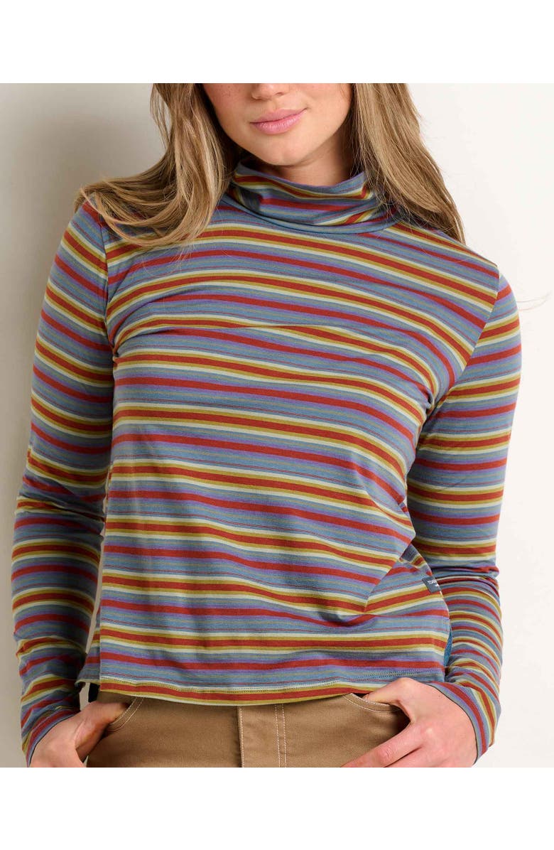 Toad & Co Maisey Long Sleeve Turtleneck, Alternate, color, Burnt Henna Multi Stripe