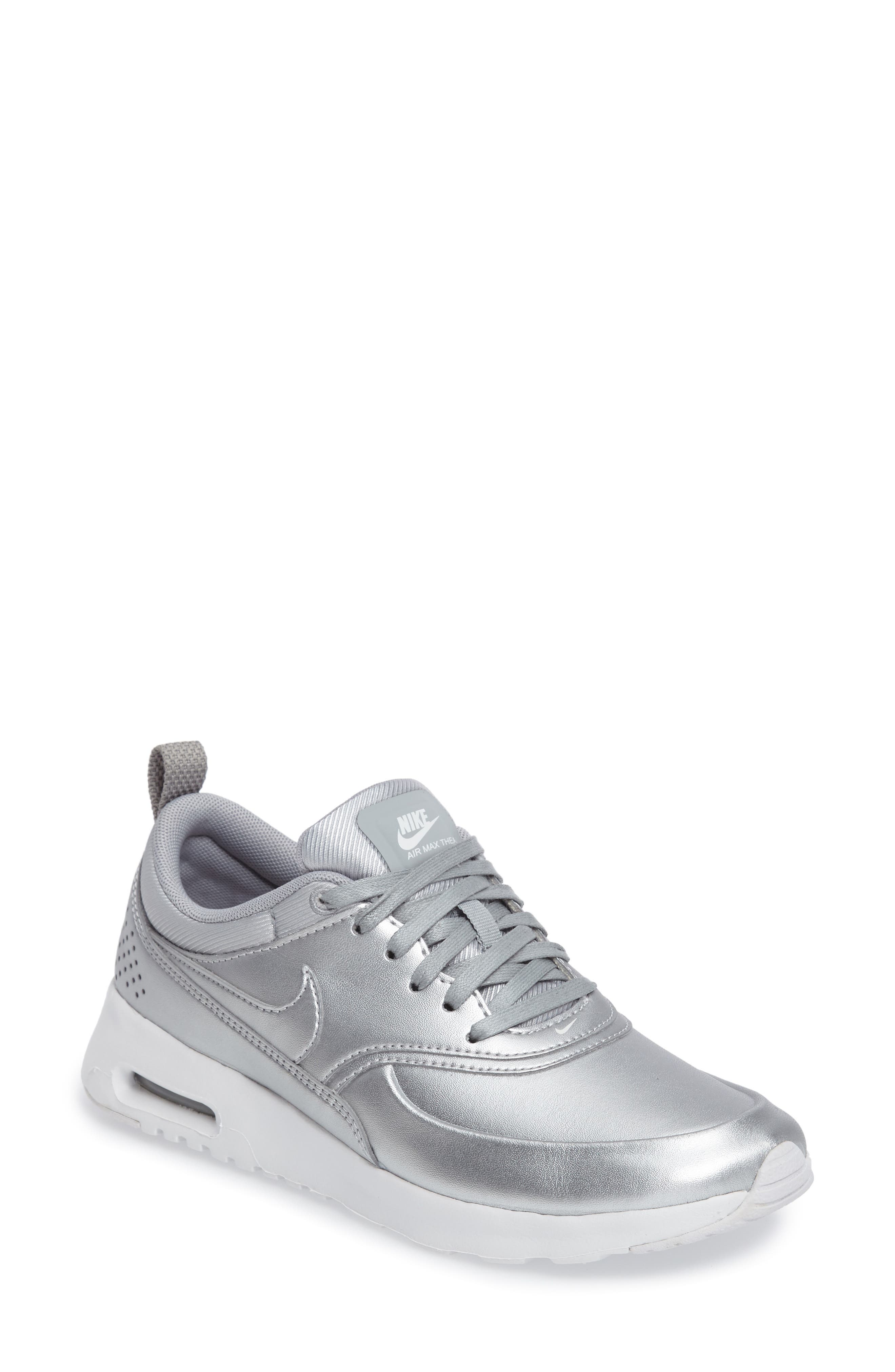 'Air Max Thea SE' Sneaker, Main, color, METALLIC SILVER/ WHITE