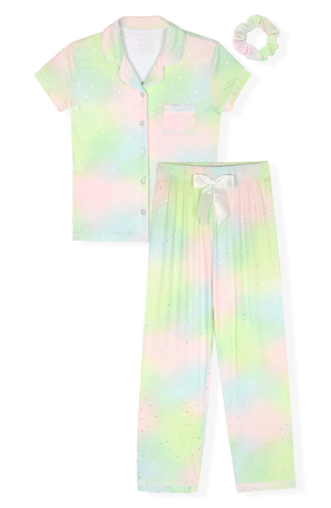 SLEEP ON IT Kids' Tie Dye Two-Piece Pajamas & Scrunchie Set (Women ...