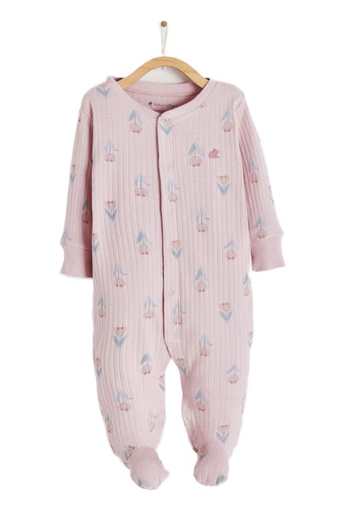Shop Babycottons Kate Front-snap Footie In Pink