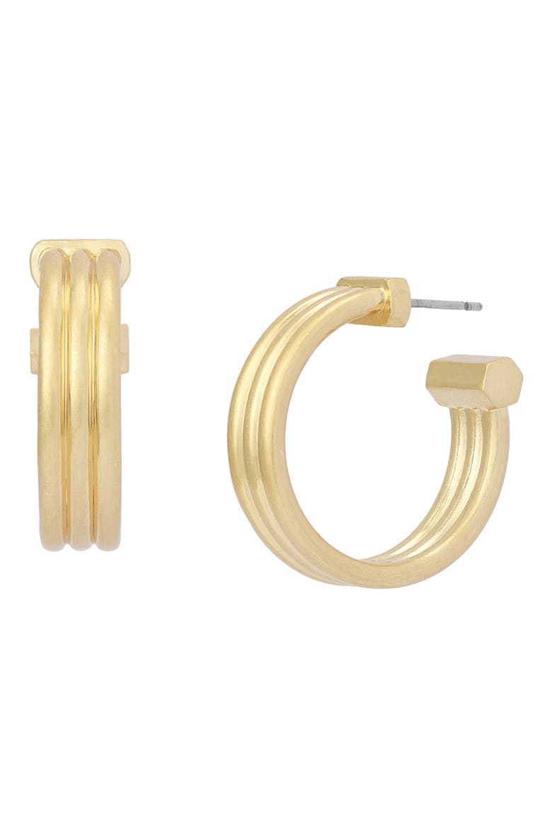 Tube Hoop Earrings, Main, color, VINTAGE GOLD
