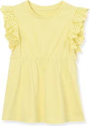 Lands' End Girls Flutter Sleeve Tiered Peasant Top