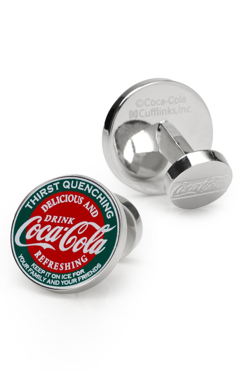 Cufflinks, Inc. Men's Coca-Cola Vintage Cuff Links, Alternate, color, Green