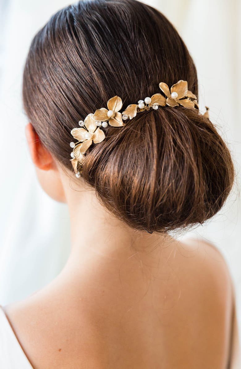 Brides & Hairpins Noemie Halo Crown Comb, Alternate, color, Gold